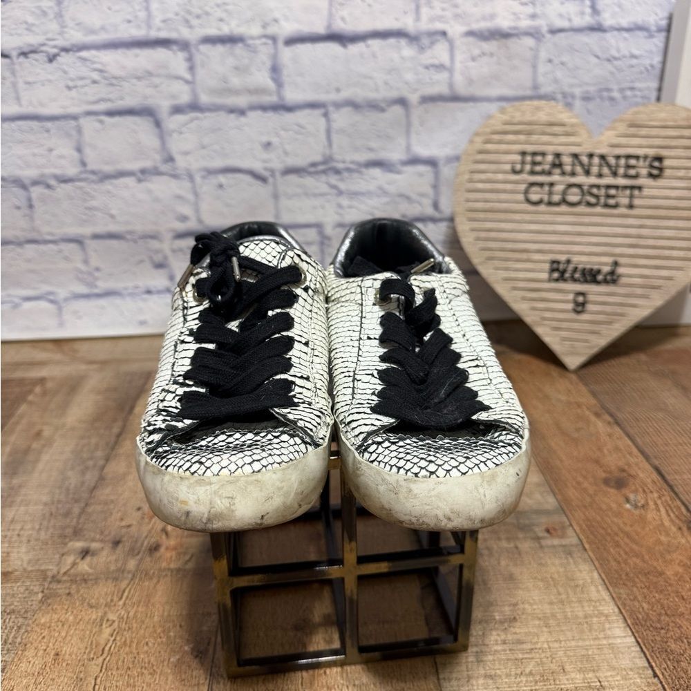 Zadig & Voltaire White Leather Snakeskin Sneakers shoes EU 38 US 7 WOMENS - Picture 4 of 16